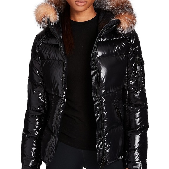Sam. Blake Fur-Trim Puffer Down Jacket Jet - Picture 2 of 8